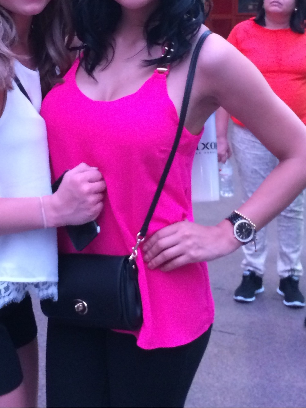 XOXO Hot Pink Embellished Backless Camisole Tank